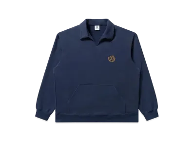 BlackEyePatch Royal B Emblem Collared Sweat Pullover "Navy"