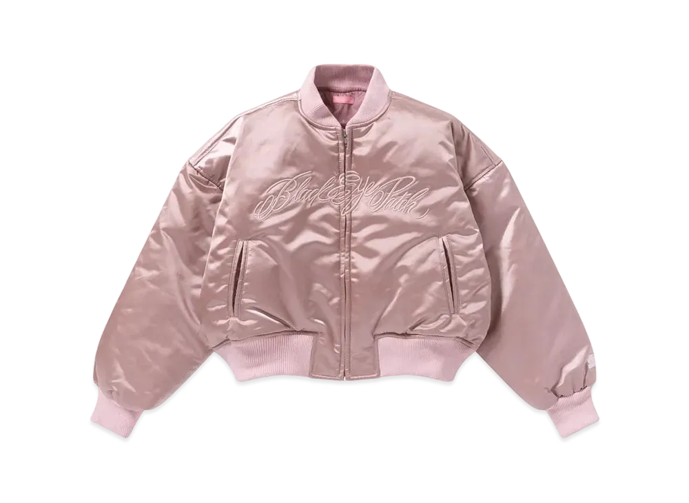 BlackEyePatch Low Script Stadium Jacket "Pink"