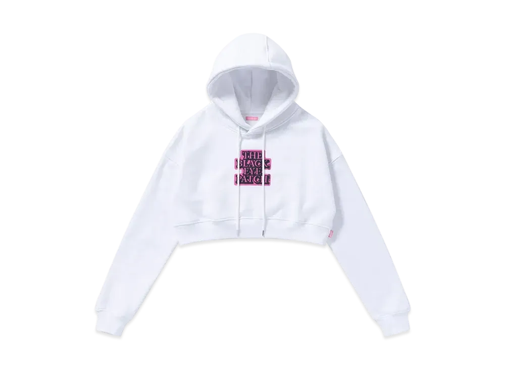 BlackEyePatch OG Label Cropped Hoodie "White"