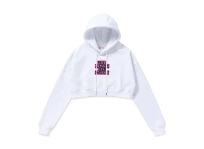 BlackEyePatch OG Label Cropped Hoodie "White"