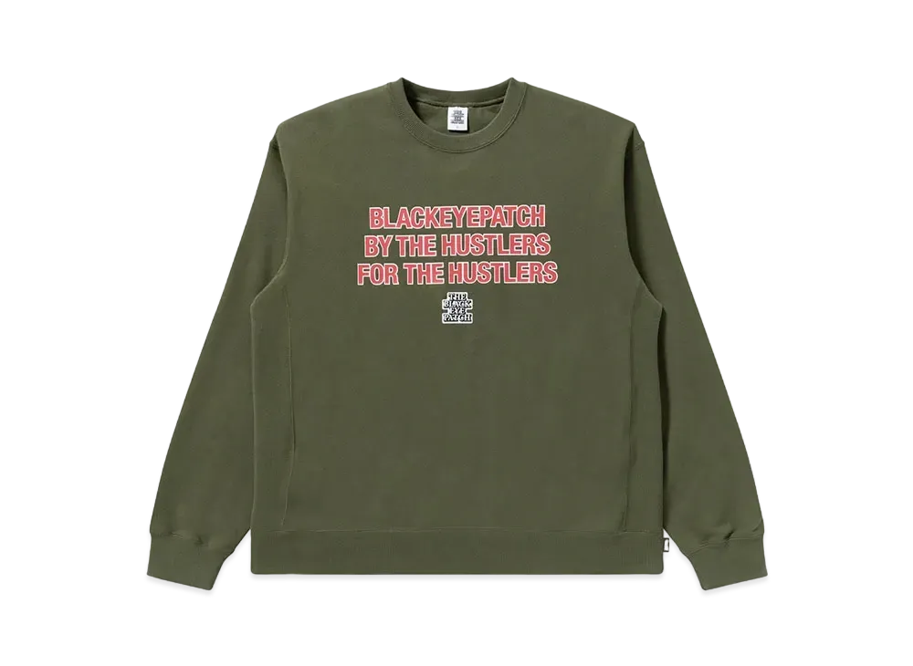 BlackEyePatch Hustler's Statement Crew Sweat "Olive"