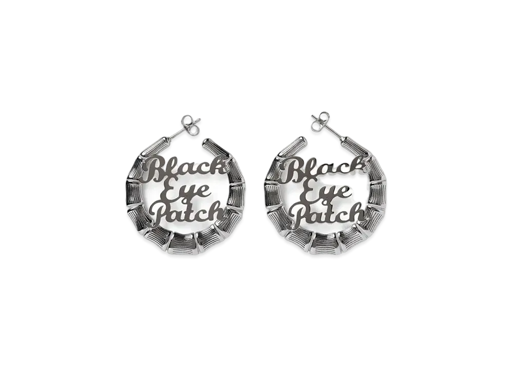 BlackEyePatch Bamboo Hoop Earrings (2 Pieces) "Silver"