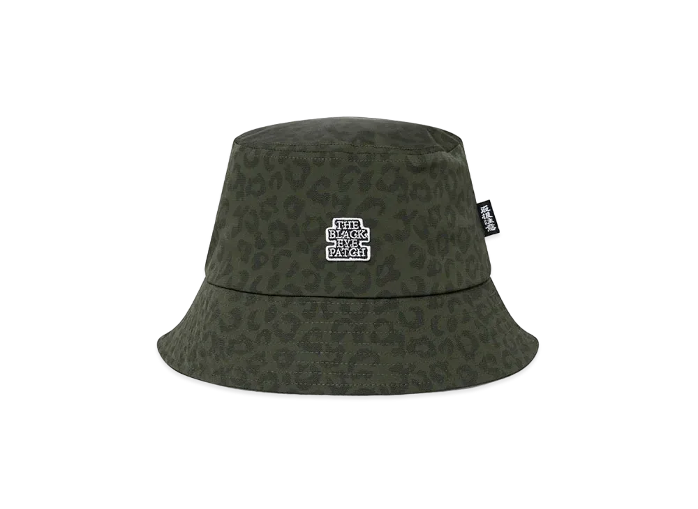 BlackEyePatch OG Label Leopard Patterned Bucket Hat "Olive"