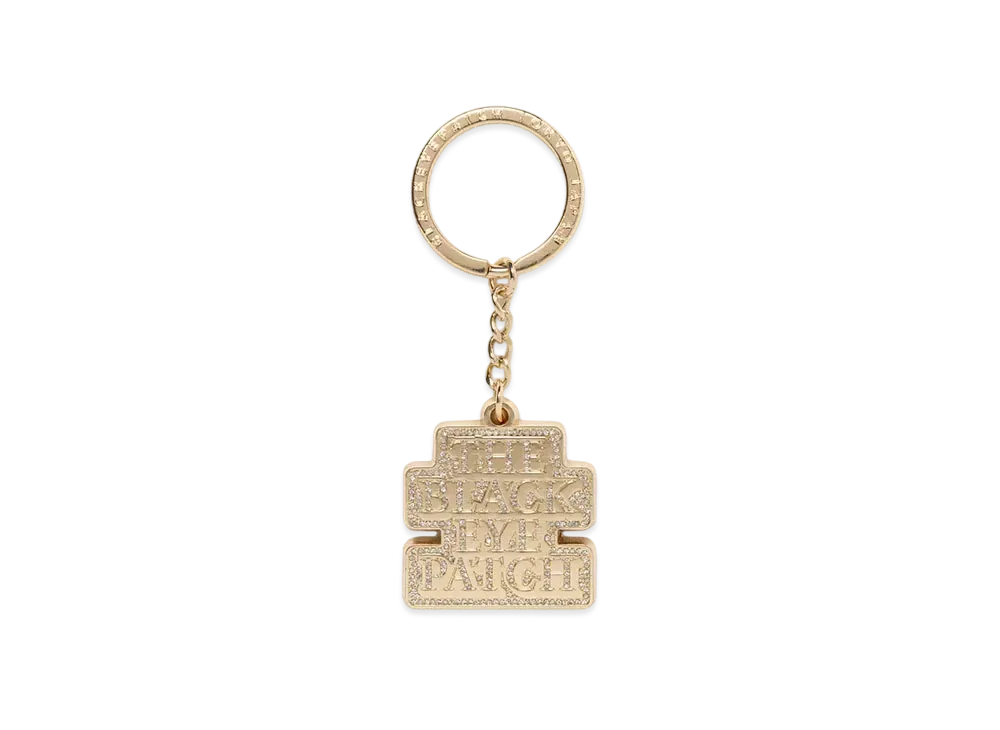 BlackEyePatch Rhinestoned OG Label Plated Keychain "Gold"