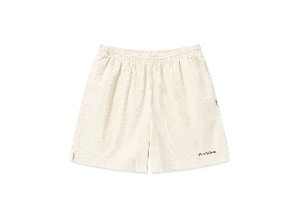 BlackEyePatch Old English Embroidered Corduroy Shorts "Off White"