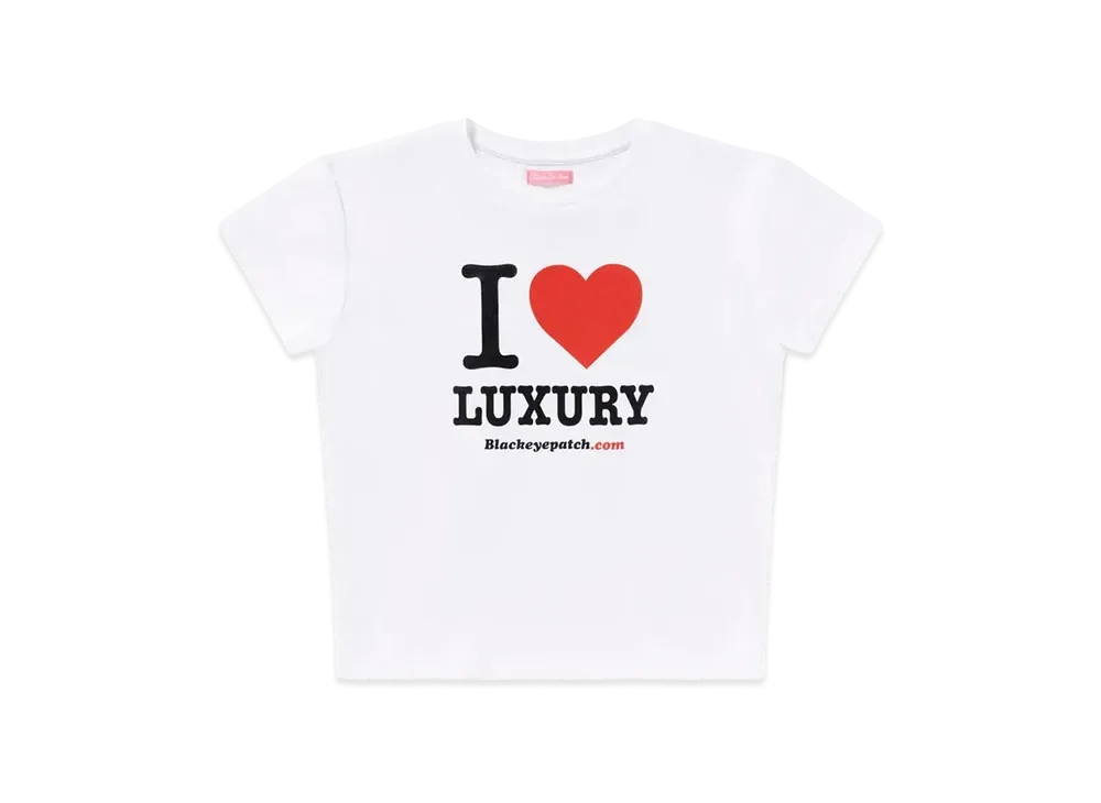 BlackEyePatch I Love Luxury Baby Tee "White"