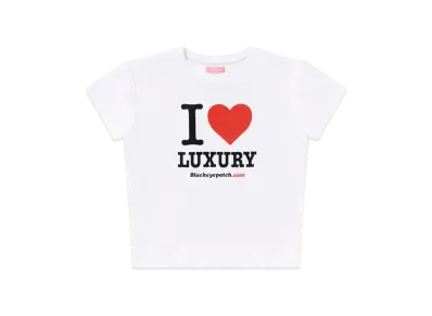 BlackEyePatch I Love Luxury Baby Tee "White"
