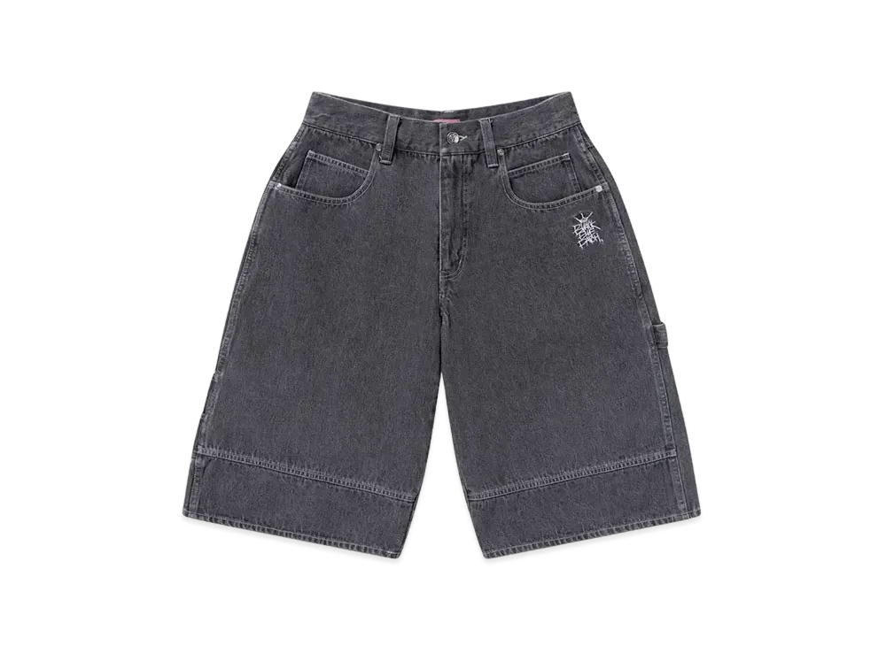 BlackEyePatch Crown Tag Baggy Denim Shorts "Black Indigo"