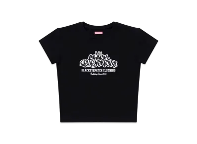 BlackEyePatch Style Script Baby Tee "Black"