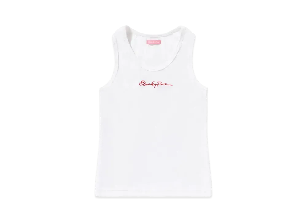 BlackEyePatch Sloppy Script Ribbed Tank "White"