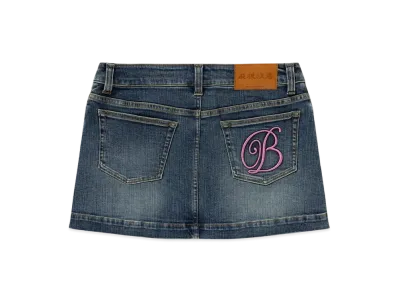BlackEyePatch B Emblem Denim Mini Skirt "Indigo"