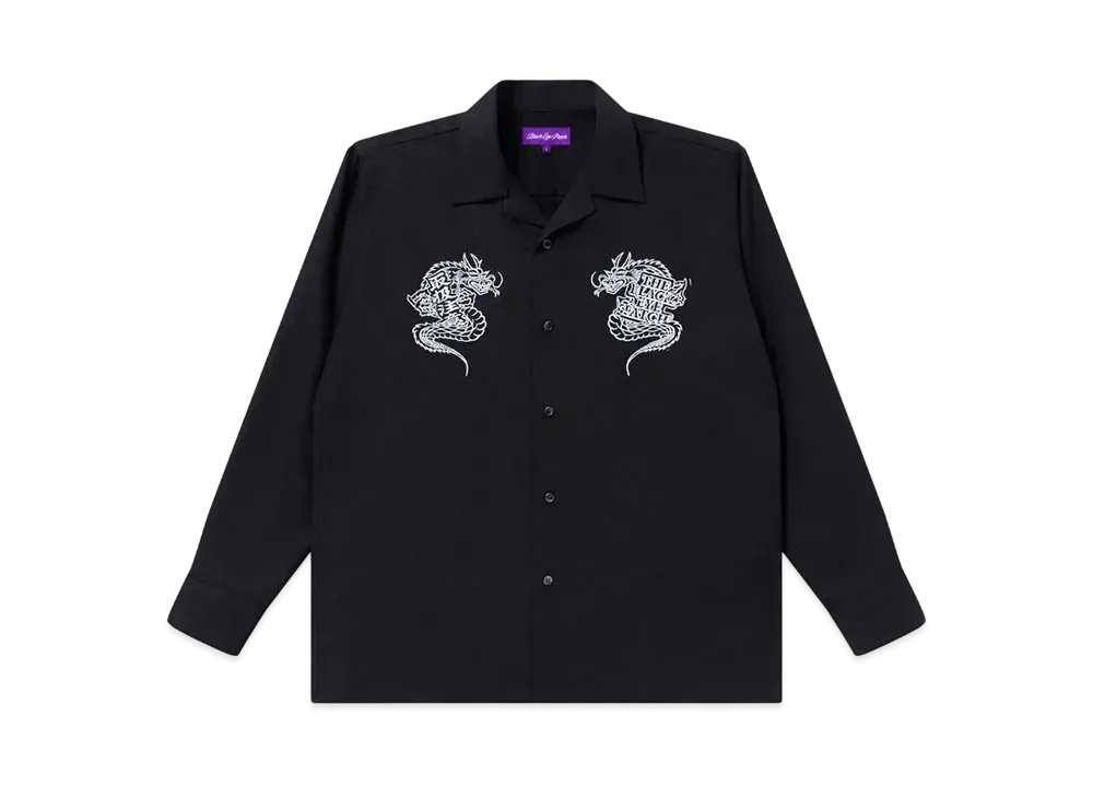 BlackEyePatch Dragons L/S Linen Shirt "Black"