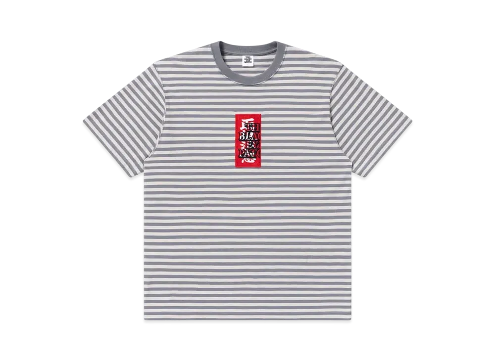 BlackEyePatch Striped HWC Label Tee "Heather Gray"