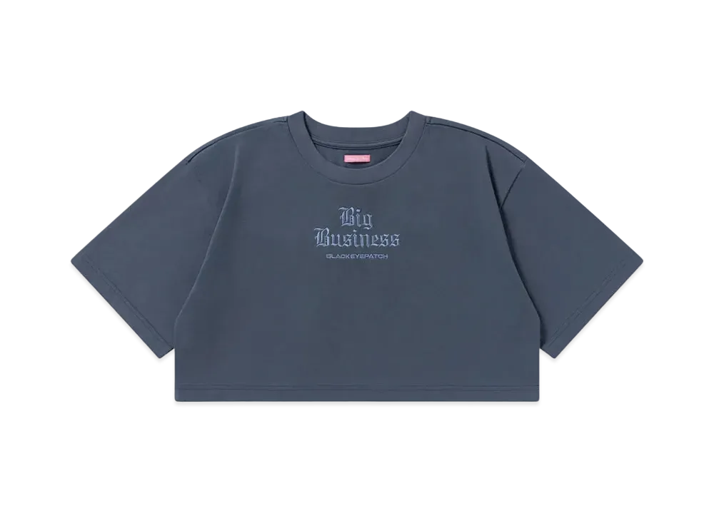 BlackEyePatch Big Business Cropped Tee Black "Blue"