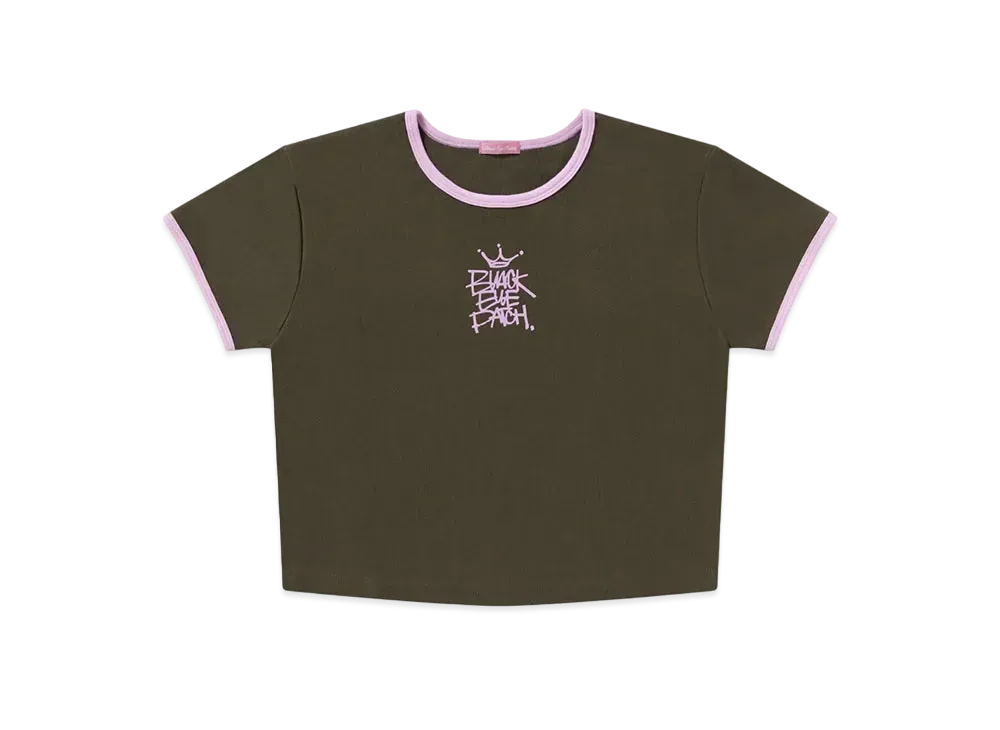 BlackEyePatch Crown Tag Ringer Tee "Khaki"