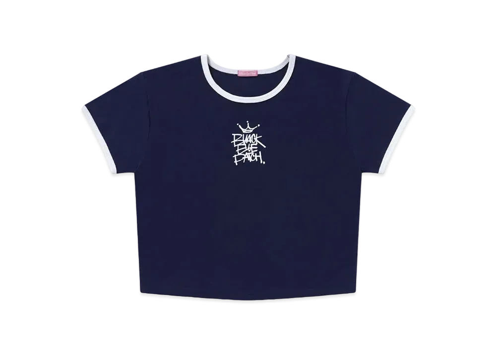 BlackEyePatch Crown Tag Ringer Tee "Navy"