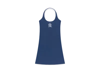BlackEyePatch Crown Tag Halter Neck Dress "Navy"