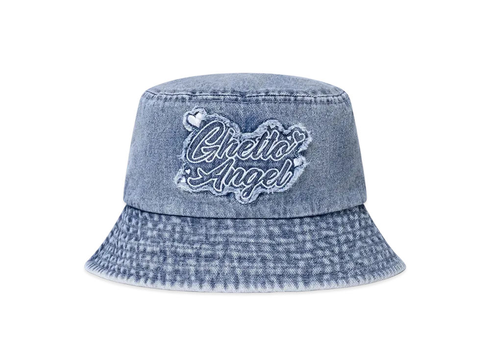 BlackEyePatch Ghetto Angel Denim Bucket Hat "Indigo"