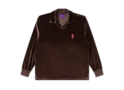 BlackEyePatch Small HWC Collared Velour Pullover "Brown"