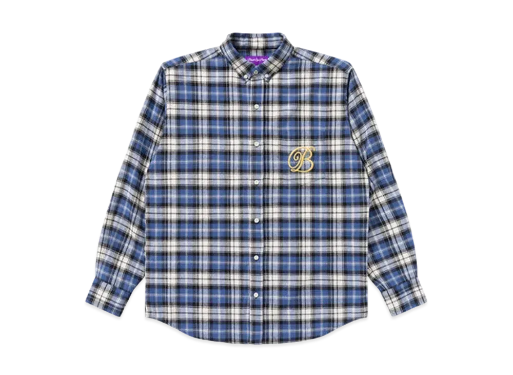 BlackEyePatch B Emblem Flannel Shirt "Blue"