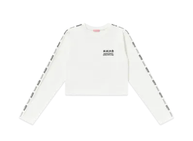 BlackEyePatch Women's HWC Taped Cropped L/S Tee "White"