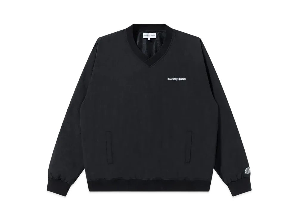 BlackEyePatch Blackletter V Neck Nylon Pullover "Black"