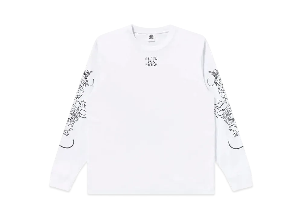 BlackEyePatch Kanji Dragon L/S Tee "White"