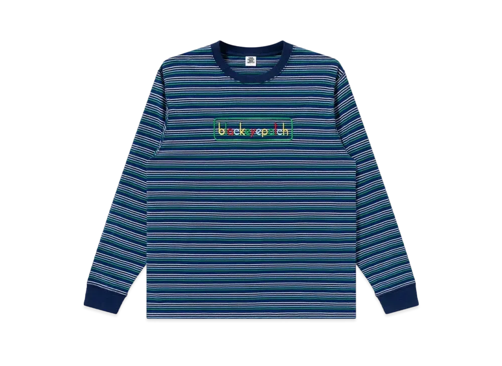 BlackEyePatch Multicolor Logo Striped L/S Tee "Blue"
