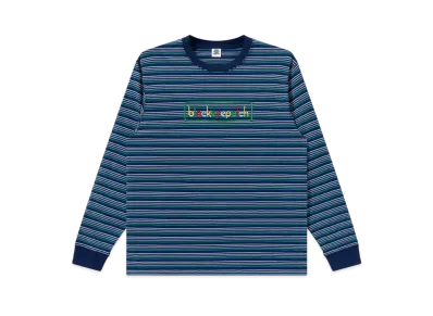 BlackEyePatch Multicolor Logo Striped L/S Tee "Blue"