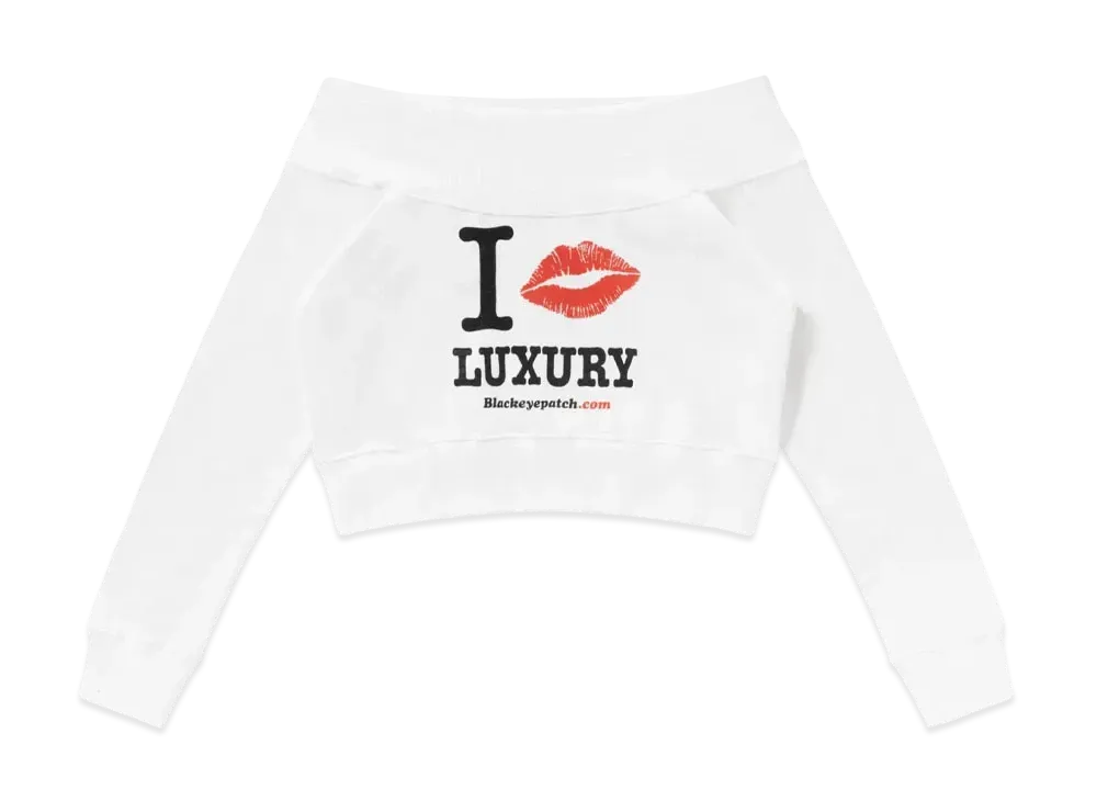 BlackEyePatch I Kiss Luxury Off Shoulder Sweat "White"