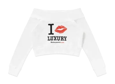 BlackEyePatch I Kiss Luxury Off Shoulder Sweat "White"