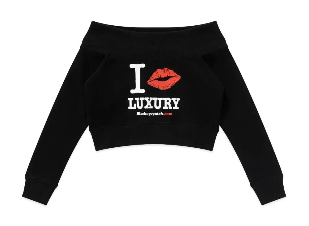 BlackEyePatch I Kiss Luxury Off Shoulder Sweat "Black"