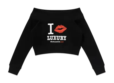 BlackEyePatch I Kiss Luxury Off Shoulder Sweat "Black"