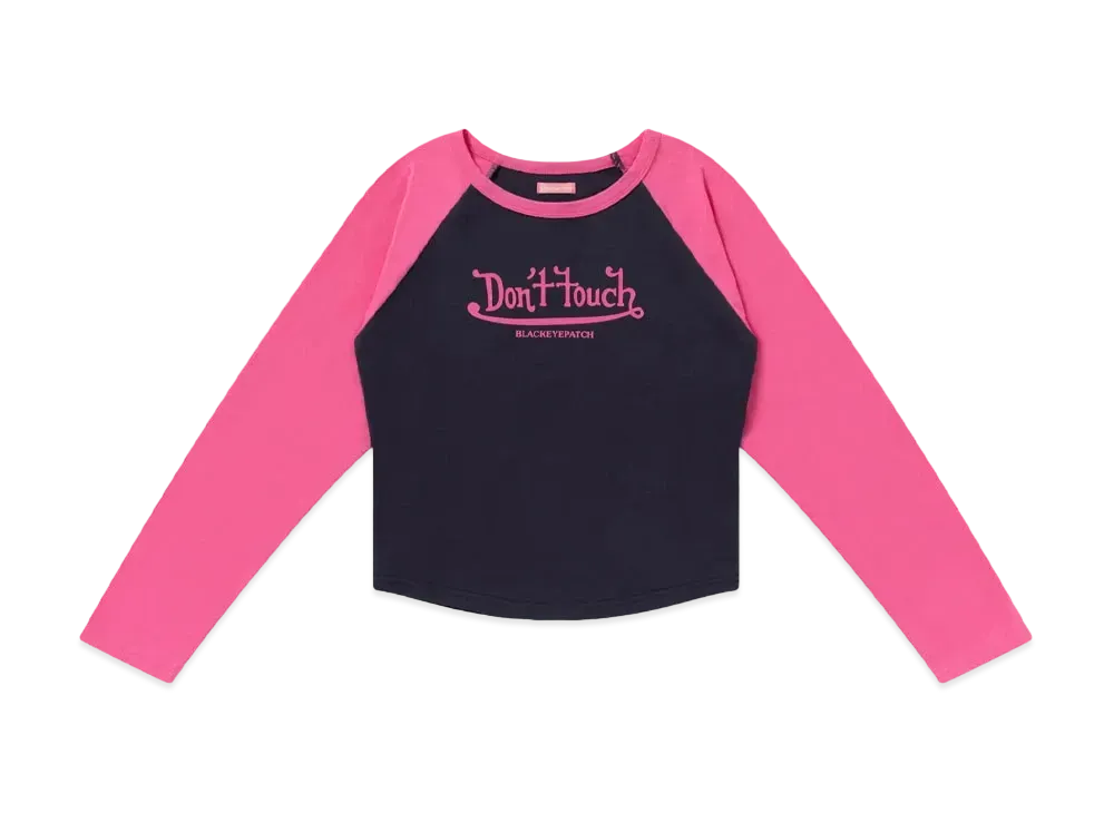 BlackEyePatch Dont Touch Raglan L/S Tee "Navy/Pink"