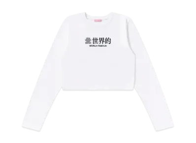 BlackEyePatch World Famous OG Cropped L/S Tee "White"
