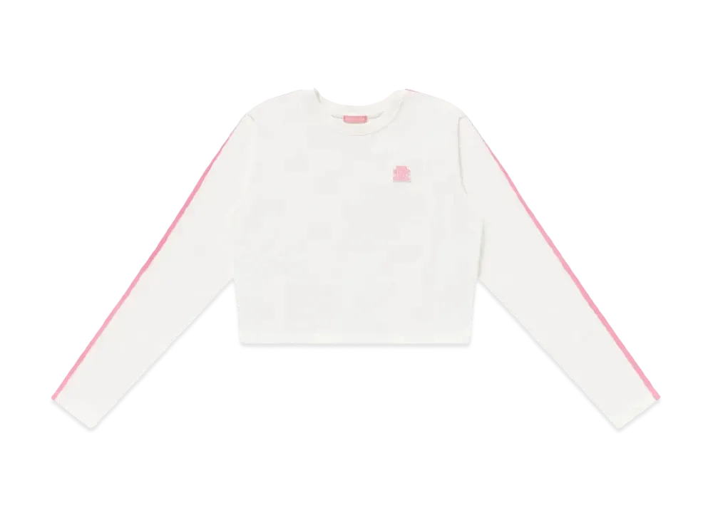 BlackEyePatch Small OG Label Cropped L/S Tee "White"