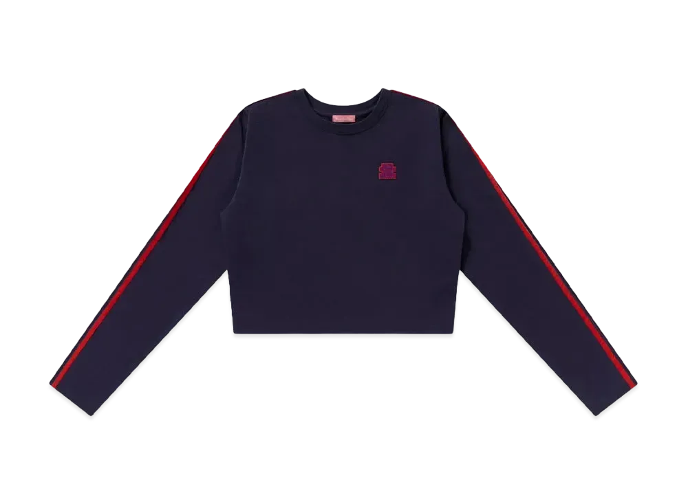 BlackEyePatch Small OG Label Cropped L/S Tee "Navy"