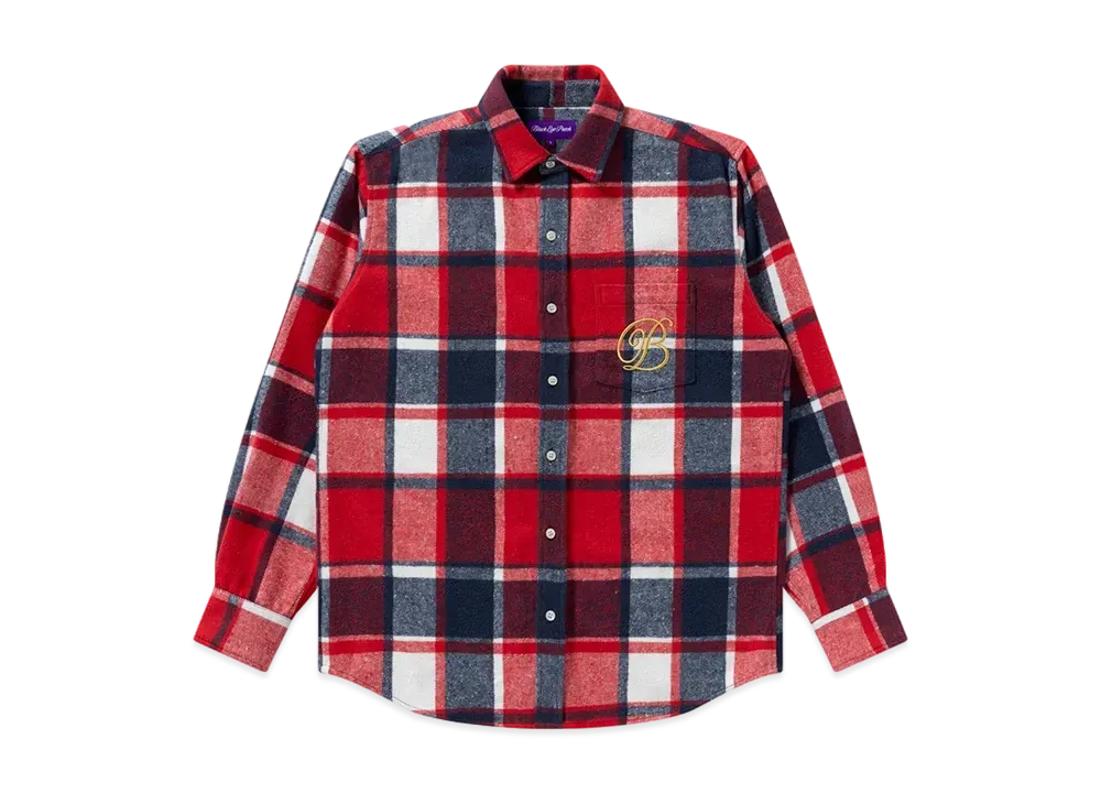 BlackEyePatch B Emblem Checked Flannel L/S Shirt "Red"