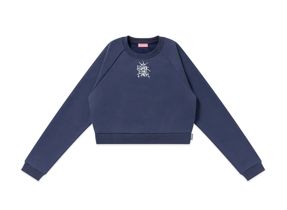 BlackEyePatch Crown Tag Embroidered Crew Sweat "Navy"