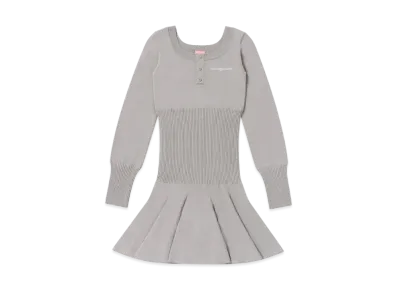 BlackEyePatch Henley Neck L/S Knitted Dress Heather "Gray"