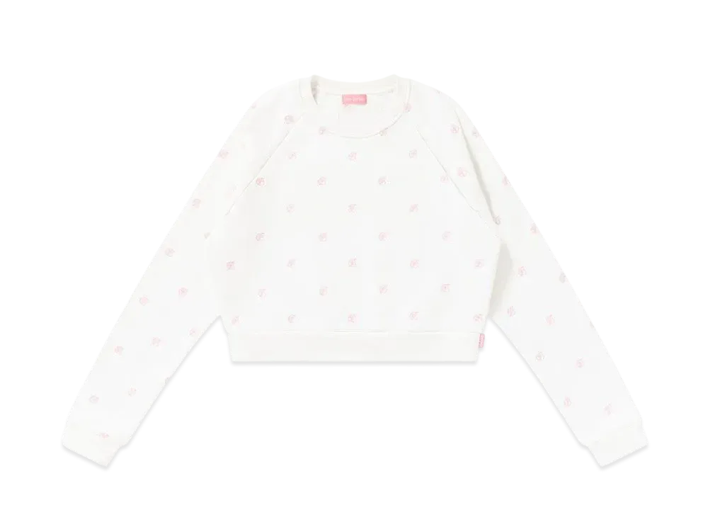 BlackEyePatch B Emblem Pattern Embroidered Crew Sweat "White"