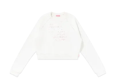 BlackEyePatch Ascii Art Embroidered Crew Sweat "White"