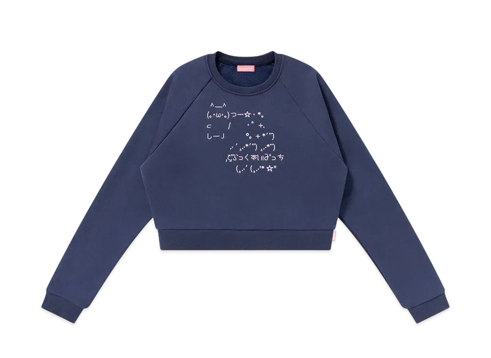 BlackEyePatch Ascii Art Embroidered Crew Sweat "Navy"