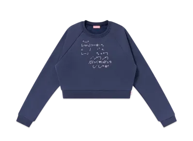 BlackEyePatch Ascii Art Embroidered Crew Sweat "Navy"