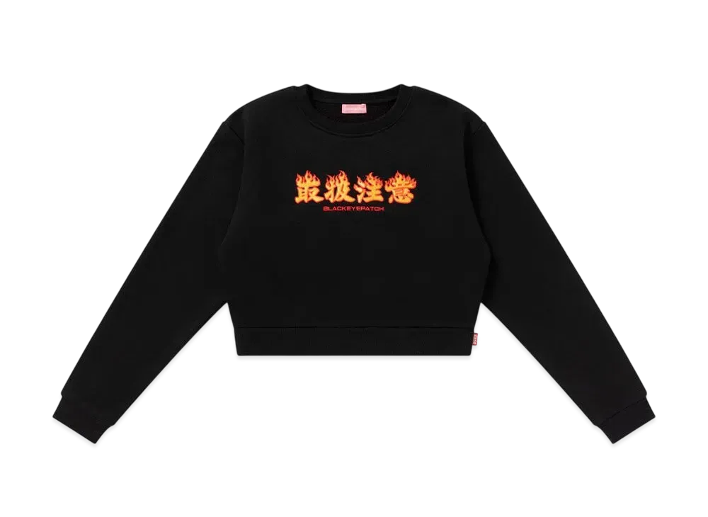 BlackEyePatch Hwc Flame Logo Embroidered Crew Sweat "Black"