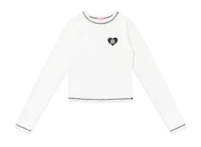 BlackEyePatch Og Heart Cropped L/S Tee "White"