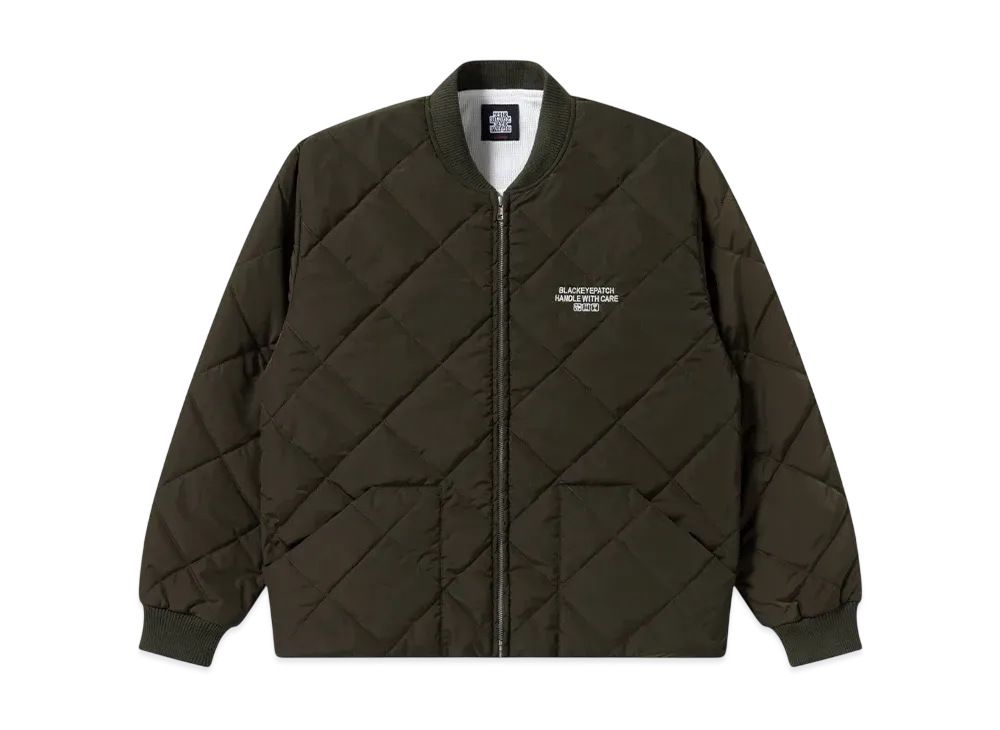 BlackEyePatch Hwc Label Embroidered Quilted Jacket "Olive"