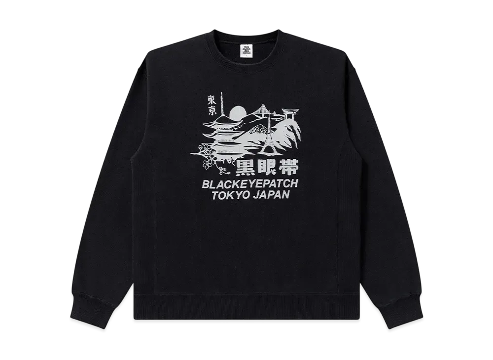 BlackEyePatch Tokyo Souvenir Crew Sweat "Charcoal"