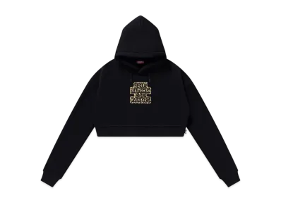BlackEyePatch Leopard Og Label Cropped Hoodie "Black"