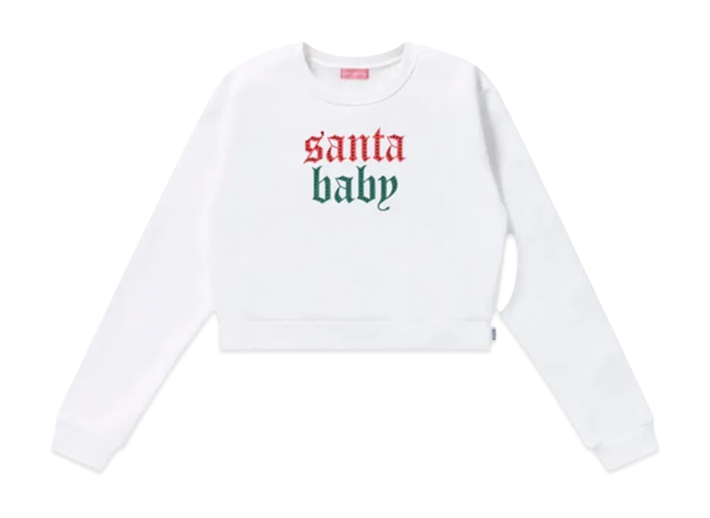 BlackEyePatch Santa Baby Crew Sweat "White"